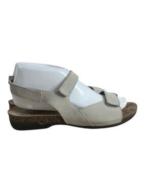 Dansko Ronda Beige Leather Women Sandals Size 38 (7.5) Slingback Open Toe Summer